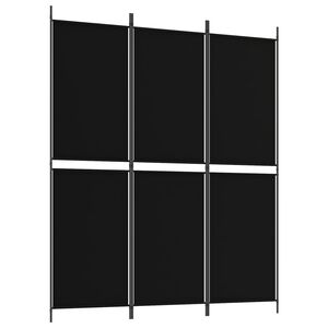 vidaXL 3-tlg. Paravent Schwarz 150x180 cm Stoff