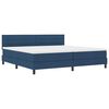 vidaXL Boxspringbett mit Matratze mit Kopfteil Blau 200 x 200 cm Stoff