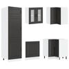 vidaXL 14-tlg. K&uuml;chenschrank-Set Kalmar Schwarz Holzwerkstoff
