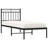 vidaXL Bettgestell mit Kopfteil Metall Schwarz 75x190 cm