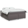 vidaXL Boxspringbett mit Matratze Grau 180x200 cm Kunstleder