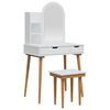 vidaXL Schminktisch-Set FAUSKE 4 pcs Wei&szlig; 76 x 50 x 143 cm
