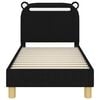 vidaXL Kinderbettgestell mit Kopfteil Schwarz 70 x 140 cm Stoff