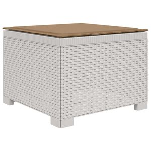 vidaXL 1-Sitzer Garten-Sofa mit Kissen Rattan-Look PP Wei&szlig;