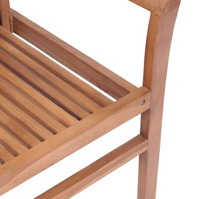 vidaXL Essstühle 2 Stk. mit Anthrazit Kissen Massivholz Teak