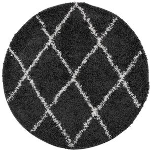 vidaXL Shaggy-Teppich PAMPLONA Hochflor Modern Schwarz Creme &Oslash; 280 cm