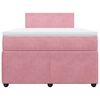 vidaXL Boxspringbett mit Matratze Rosa 120x190 cm Samt