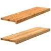 vidaXL Fensterb&auml;nke 2 Stk. Hellbraun 90x25x2 cm Massivholz Eiche