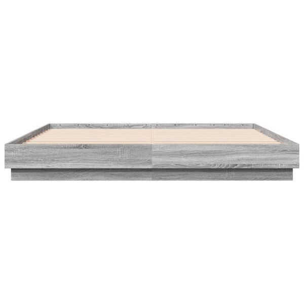 vidaXL Bettgestell Grau Sonoma 200x200 cm Holzwerkstoff