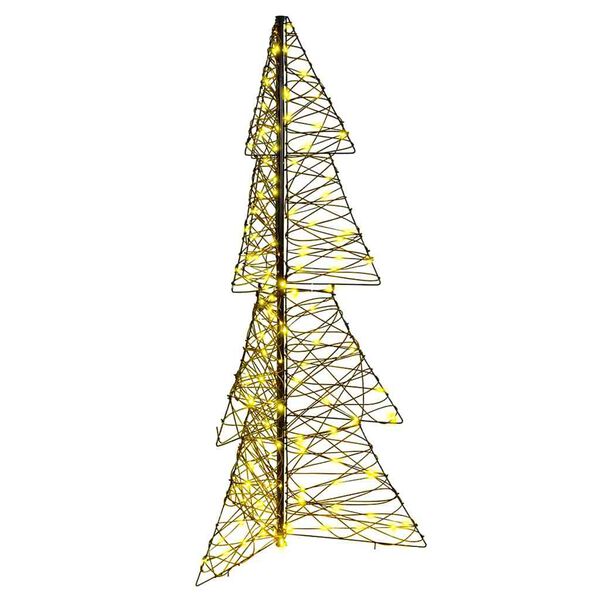 vidaXL Weihnachtsbaum mit 160 LEDs Warmes Weiß 150 cm Rattan