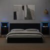 vidaXL Wand-Nachttische mit LED-Leuchten 2 Stk. Schwarz