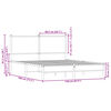 vidaXL Metallbett ohne Matratze Braun Eichen-Optik 140x190 cm