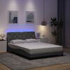 vidaXL Bettgestell mit LED ohne Matratze Hellgrau 140x200 cm Stoff