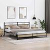 vidaXL Metallbett ohne Matratze Sonoma-Eiche 200x200 cm