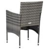 vidaXL 7-tlg. Garten-Essgruppe Poly Rattan Grau