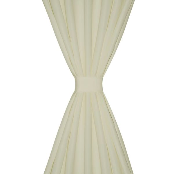 Vorh&auml;nge Gardinen aus Satin 2-teilig 140 x 245 cm Creme