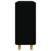 vidaXL Sideboard Schwarz 60x30x70cm Massivholz Kiefer und Natur-Rattan