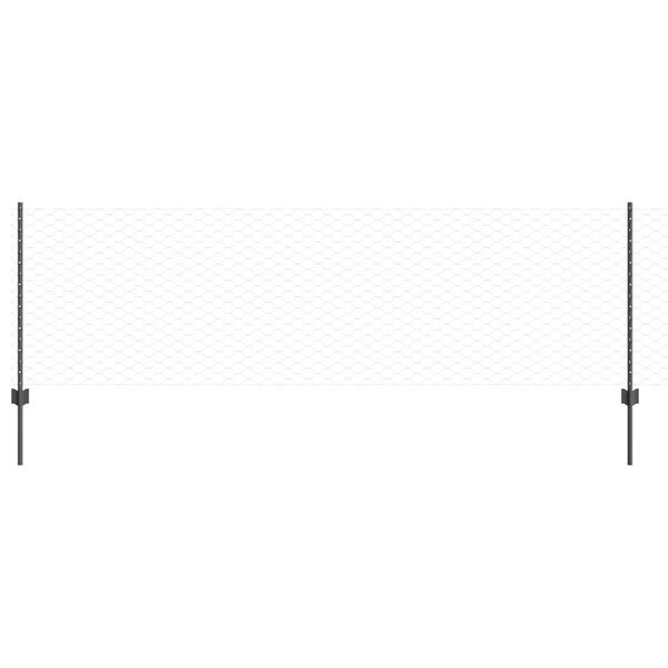 vidaXL Zaun mit Pfosten Grau 0,8 x 100 m Stahl und PVC