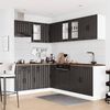 vidaXL 11-tlg. K&uuml;chenschrank-Set Lucca Schwarz Holzwerkstoff