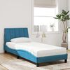 vidaXL Bett mit Matratze "Hanko" Blau 90x190 cm Samt