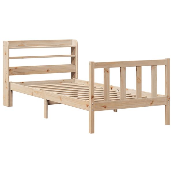 vidaXL Massivholzbett ohne Matratze 75x190 cm Kiefernholz