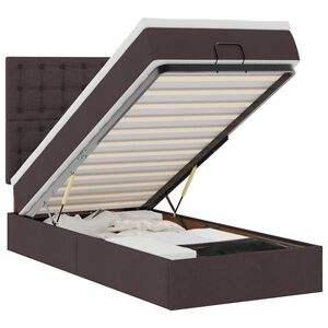 vidaXL Ottoman-Bett mit Matratze Dunkelbraun 90x190 cm Stoff