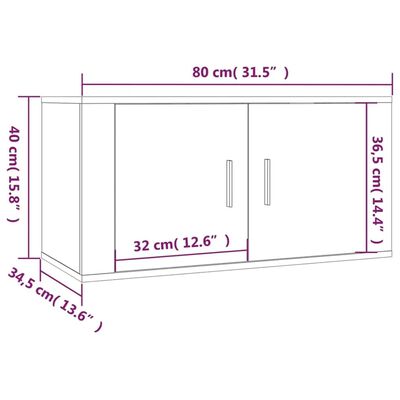 vidaXL 3-tlg. TV-Schrank-Set Weiß Holzwerkstoff