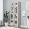 vidaXL Vitrinenschrank Betongrau 82,5x30,5x185,5 cm Holzwerkstoff