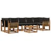 vidaXL Outdoor-Sofagarnitur mit Kissen 8 pcs Nat&uuml;rlich und Schwarz