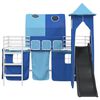 vidaXL Kinderloftbett Wei&szlig; und Blau 90 x 200 cm Metall