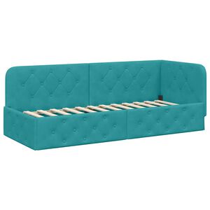 vidaXL Eckbettgestell T&uuml;rkis 80 x 200 cm Samt