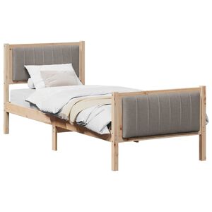 vidaXL Bettgestell Braun und Taupe 75 x 190 cm Massivholz Kiefer