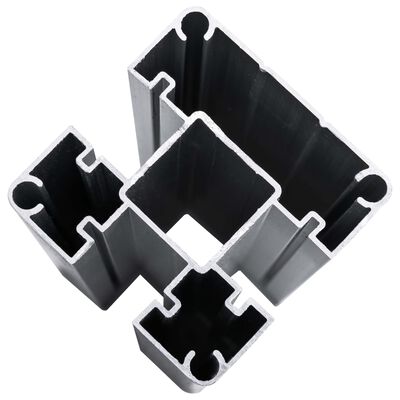vidaXL WPC Zaun-Set 5 Quadrate + 1 Schräge 965x186 cm Grau