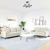 vidaXL 3-tlg. Sofagarnitur mit Kissen und Nackenrollen Creme Samt