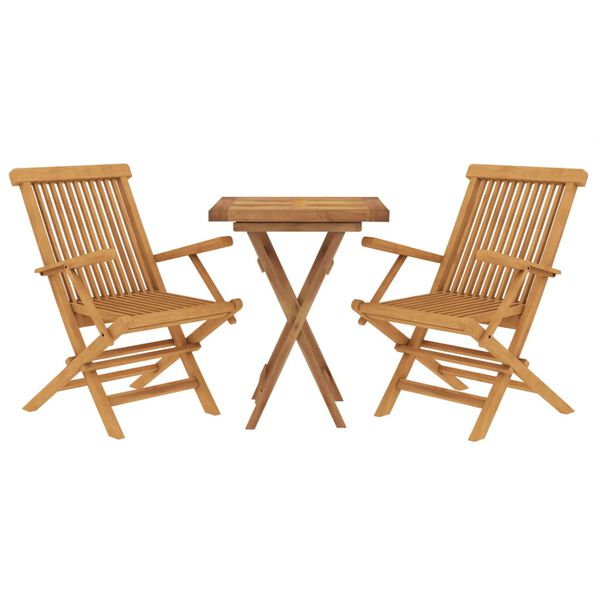 vidaXL 3-tlg. Garten-Essgruppe Massivholz Teak