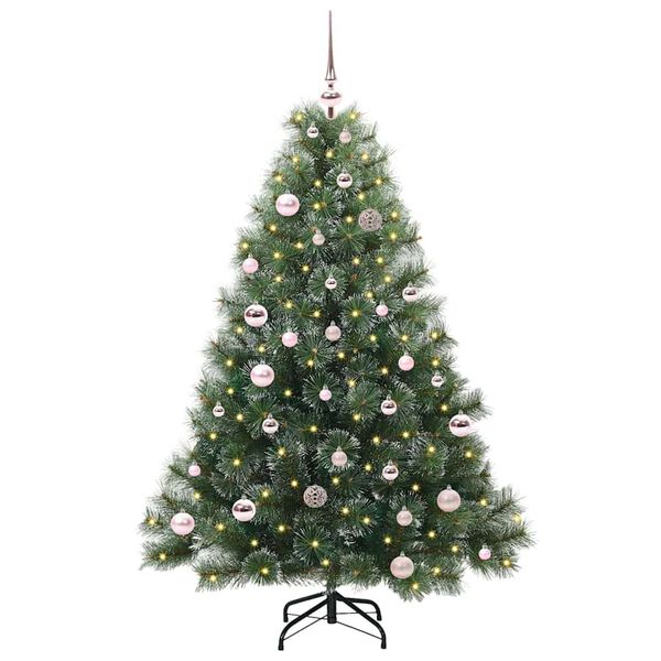 vidaXL K&uuml;nstlicher Weihnachtsbaum mit 150 LEDs Gr&uuml;n 150 cm PE und PVC