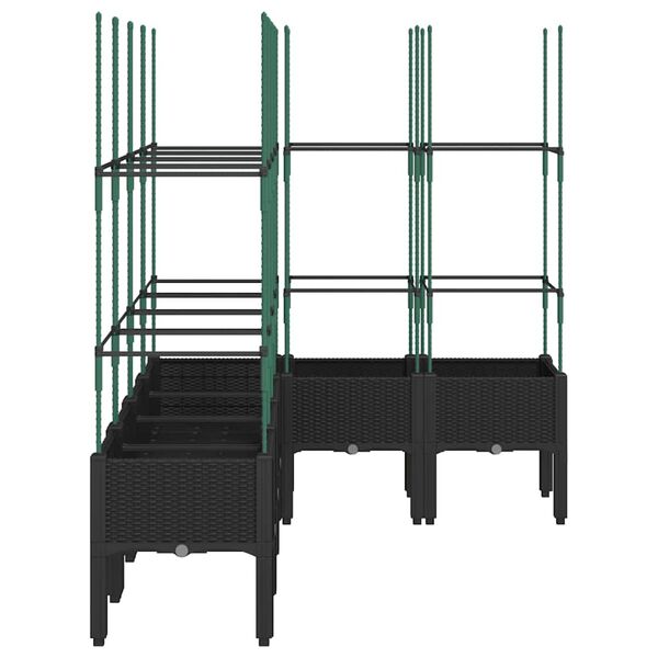 vidaXL Pflanzk&uuml;bel mit Rankgitter Schwarz 160x120x142,5 cm PP