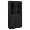vidaXL B&uuml;roschrank mit Schiebet&uuml;r Anthrazit 90x40x180 cm Stahl