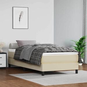 vidaXL Taschenfederkernmatratze Mittel Creme 80x200x20 cm Kunstleder