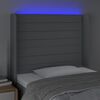 vidaXL LED Kopfteil Hellgrau 103x16x118/128 cm Stoff