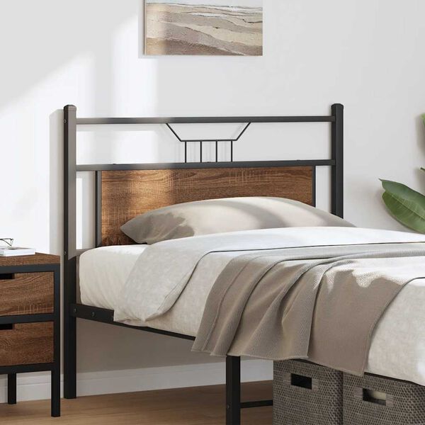 vidaXL Kopfteil Braun Eichen-Optik 107 cm Holzwerkstoff und Stahl