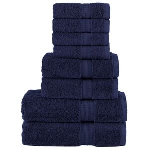 vidaXL 8 tlg. Premium-Handtuch-Set SOLUND Marineblau 600 g/m&sup2;