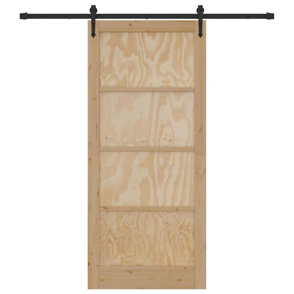 vidaXL Schiebet&uuml;r ORKDAL Nat&uuml;rlich und Schwarz 93 x 211 cm