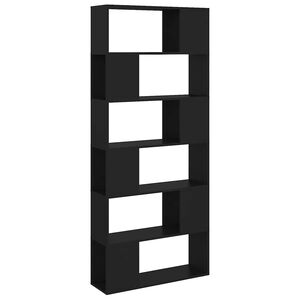 vidaXL B&uuml;cherregal Raumteiler Schwarz 80x24x186 cm Holzwerkstoff