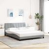 vidaXL Bettgestell ohne Matratze "Hanko" Hellgrau 160x200 cm Stoff