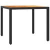 vidaXL 5-tlg. Garten-Essgruppe mit Kissen Schwarz Poly Rattan