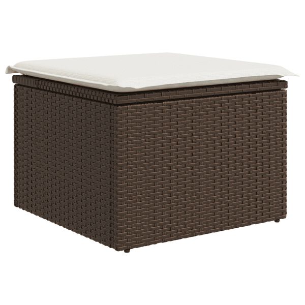 vidaXL 8-tlg. Garten-Sofagarnitur mit Kissen Braun Poly Rattan