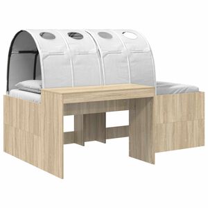 vidaXL Bett mit Tunnel 3 stk. Sonoma Eiche und Schwarz