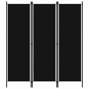 vidaXL 3-tlg. Raumteiler Schwarz 150x180 cm