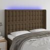 vidaXL LED Kopfteil Dunkelbraun 147x16x118/128 cm Stoff